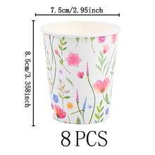 Wildflower Disposable Tableware Set, 7/9 Inch Party Plates, Disposable Paper Plates And Cups Suitable For Holidays, Weddings, Engagements, Weddings, Birthdays, Parties, Celebration Events - Multicolor - View 12