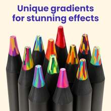 12 Rainbow Colored Pencils - Rainbow Crayons - Multi Colored Pencils - Art Supplies For 8-12 Gifts For 5-12 Year Old Girl Birthday Arts And Crafts Stocking Stuff For Girl - 芥末黃 - 查看 8