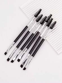 1/2/6件套大号眼影睫毛膏刷、塑料柄双头睫毛梳、螺旋眉刷、超细眼线刷化妆工具套装、化妆刷套装、全套化妆工具、化妆礼品套装 - 彩色 - 查看 7