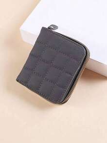 钱包、零钱包、卡包、口袋钱包，可爱时尚，几何拼接 - 灰色 - 查看 7