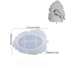 DIY Clay Mold Leaf Dish Storage Tray, Plaster Resin Epoxy Resin Jewelry Storage Tray, Daily Storage Silicone Mold - White - View 9