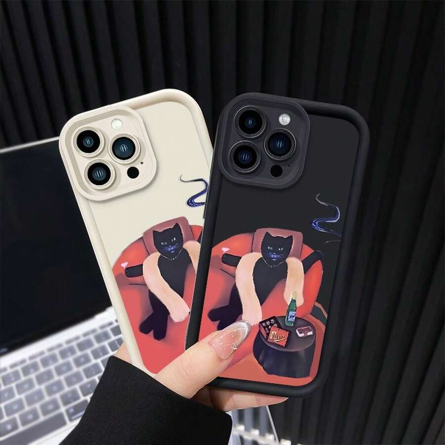 AVAILABLE FORIPHONE16PHONE CASE15/PROMAX/PLUS/14/13/E/11/5/12/MINI/X/XR/XSSAMSUNGS23PLUS/GALAXYA065G325G/324G/PLUS/155G/144G/135G/064G/GALAXIAA55/GALAXYA54/34/GALAX/MINIMALIST/CARTOON/TPU SOFT SHELL - LMX441 - Negro - Ver 1