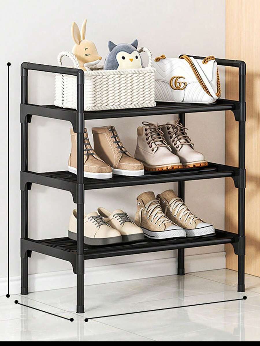 1 pièce Étagère à chaussures empilable noire, organisateur d'armoire amélioré et gain d'espace de stockage, étagère à chaussures verticale à 5 niveaux, convient pour l'entrée, le sol de la chambre, l'extérieur, assemblage facile, gain de place - idéal pour le vestibule, le placard, la chambre, la location, les petits espaces - cadeau d'organisation parfait - étagère à chaussures robuste avec beaucoup d'espace pour l'entrée, le salon