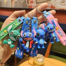 5/10/20pcs Random Disney Stitch Silicone Keychain, Accessory, Pendant, Bag Charm, Birthday Gift - Multicolor - View 3