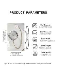 这款优雅的女士手镯腕表饰有仿珍珠，圆形表盘点缀着水晶水钻，搭配简约的石英表带设计。无论是日常佩戴、生日、派对、庆典还是任何场合，它都是一份理想的礼物。 - 銀色 - 查看 6