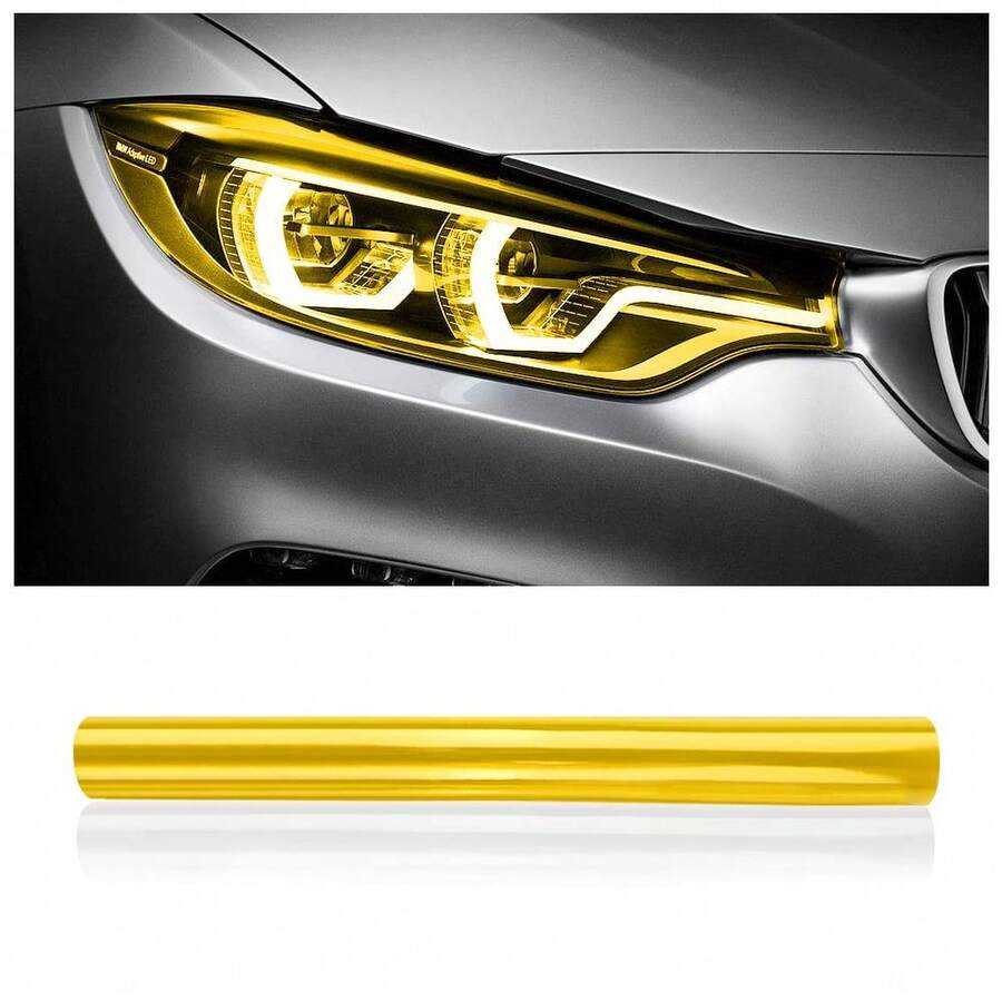 30*120cm/11.81*47.24in Car Headlight Tint Film, Cuttable & Stretchable, Suitable For Headlights, Taillights, Fog Lights, Vinyl Adhesive Wrap Roll - Screen Protector - View 1