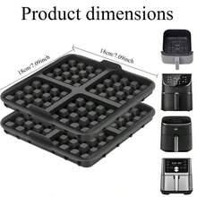 1pc Square Waffle Mold - Non-Stick Baking Pan, Fits Most 4-7 Quart Air Fryers, Reusable For Making Belgian Waffles, Pancakes And Omelets, Dishwasher - Multicolor - View 7
