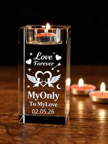 1pc Personalized Photo 3d Crystal Ball , Customized 3d Holographic Photo Etched Inside The Crystal, With Your Own Photo - Apricot - View 5