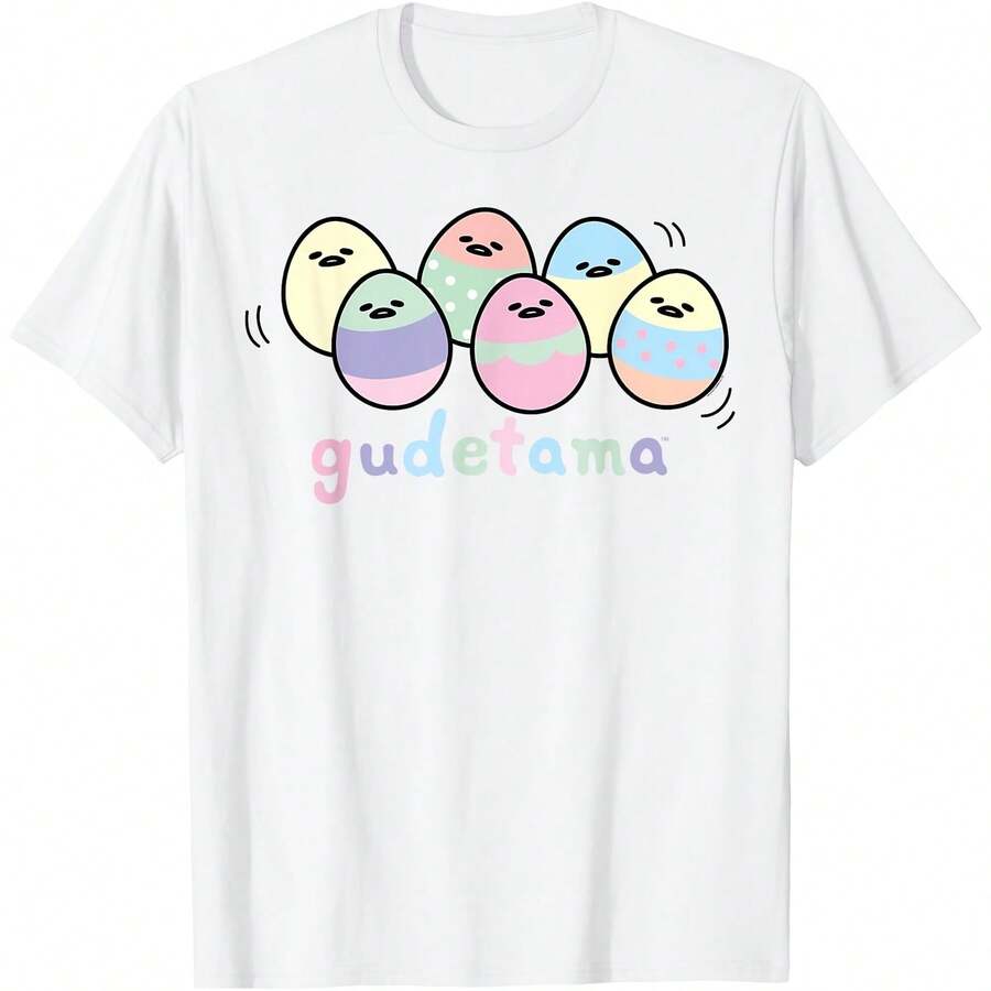 Drated Easter Egg Shirt T-Shirt All Seasons,220g Pure Cotton Single-Sided Printed Crew Neck Short-Sleeved T-Shirt,Unisex Top,Base Layer - Màu 10 - Xem 1
