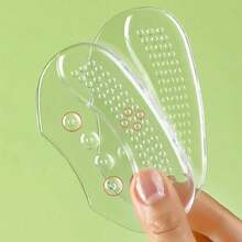 QKC 2pcs Women's Comfortable Soft Silicone Anti-Friction Heel Cushion Insoles For High Heels