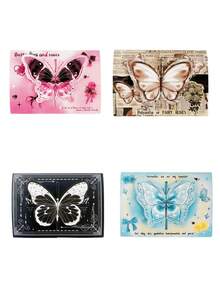 4pcs 3D Butterfly Cards, Ins High Beauty Retro 3D Foldable Blessing Card Envelopes, Best Friends And Couple Gifts