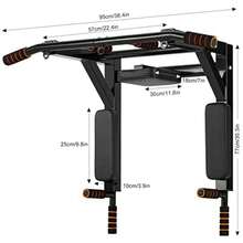 CYPNBarra de Dominadas 8 en 1 Ejercicio Gimnasio Pared Colchón Tonifica Abdominales Gym Plegable Fitness Barra Ejercicio Pared Multifuncional Pull Up Gimnasio en Casa Fortalece Espalda Brazos y Mas para Pared y PisoFashion