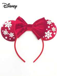 Disney 1件装米奇耳朵发箍，闪亮发箍，节日派对发箍，头饰，发箍，节日头饰，亮丽设计，发箍，闪亮蝴蝶结 - 彩色 - 查看 7