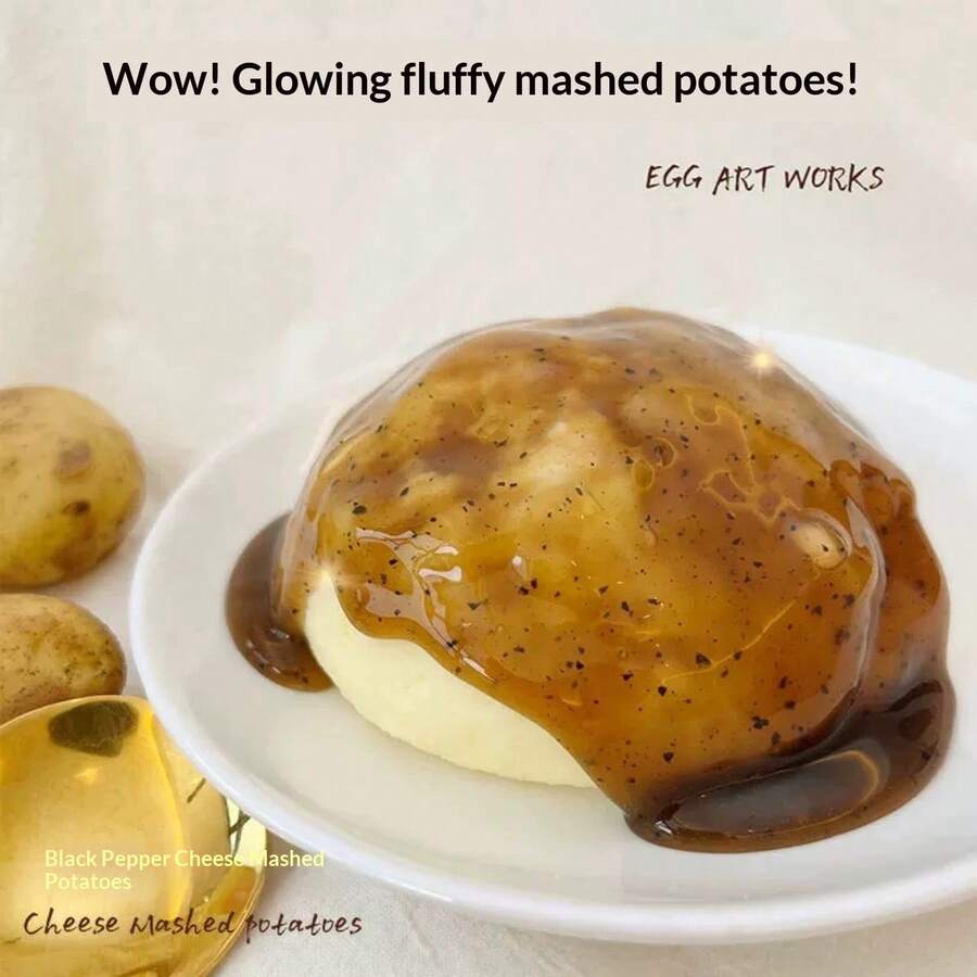 Big Eyebrow Black Pepper Cheese Mashed Potato Squeeze Toy, Birthday Gift, Christmas Gift, Halloween Gift, Easter Gift, Perfect Gift, Presents - Multicolor - View 1