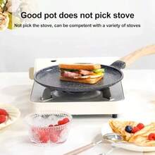 Nonstick Frying Pan Pancake Crepe Pans Compatible Induction Equipped With Insulated Handle Rock Coating 10Inch - As Pic - View 3