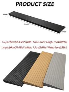 1pc 90cm X 5cm/7.5cm Multi-Purpose Threshold Ramp, Self-Adhesive Door Threshold Ramp, Anti-Slip, Suitable For Sweeping Robots, Shopping Carts, Bicycles, Wheelchairs - Ideal For Indoor Threshold Inclines