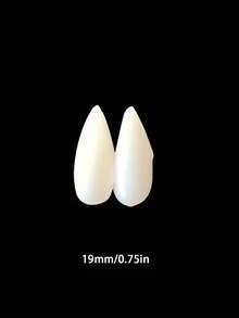 1 Pair Resin Fangs, Suitable For Cosplay Props, Vampire Teeth, Zombie Teeth, Tiger Teeth, Christmas Costume Accessories - Multicolor - View 3