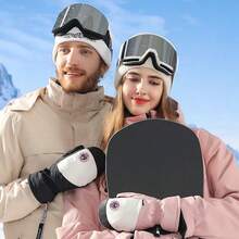 A Pair Of Winter New Ski Gloves For Men And Women, Snowboarding, Outdoor Cycling, Windproof, Waterproof, Thickened, Warm, And Internally Divided Five Finger Gloves - màu đen - Xem 8