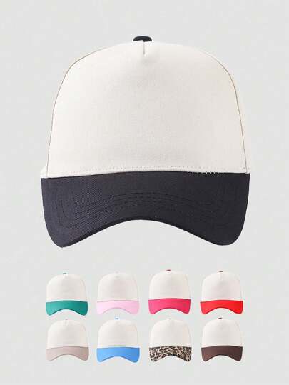 1pc Men's Fashion Minimalist Contrast Color Baseball Cap, Suitable For Spring, Summer, Autumn Daily Wear