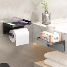 1pc Bathroom Wall-Mounted Tissue Box, Toilet Paper Holder, Washroom Facial Tissue Dispenser