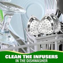 5件套不锈钢心形长柄茶漏 - 适用于冲泡散装茶叶，不锈钢茶漏，香料球，防漏茶壶，带手柄的细网茶球，心形茶漏勺，散装茶叶冲泡器，餐具，女士礼物，情人节礼物，婚礼回礼，茶会配件，便携式茶叶过滤器，必备茶具，厨房和餐饮用品 - 銀色 - 查看 9