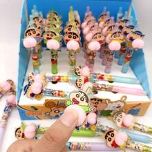0.5mm Erasable Neutral Pen With Crayon Shin-Chan Cartoon Design, Smooth Writing Ink Flow, Suitable For School, Office Use, Student Prizes And Back To School Gifts - Multicolor - View 2