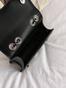 Bolso de hombro de cadena con textura versátil para mujer, adecuado para el uso diario, viajes, compras y paseos - Negro - Ver 4