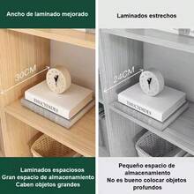 Librero Minimalista Moderno De Multifuncional De 4 Niveles Estantes,Estante Decorativo Multifuncional con Repisas Amplias,para La Vida En El Hogar - Marrón oscuro - Ver 7