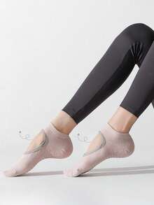 5 pares de calcetines multicolor para mujer, de unicolor, de tela de punto transpirable, con suela antideslizante, estilo INS, adecuados para deportes, yoga, baile, pilates de interior, fitness en el piso, regalo, otoño - Multicolor - Ver 4