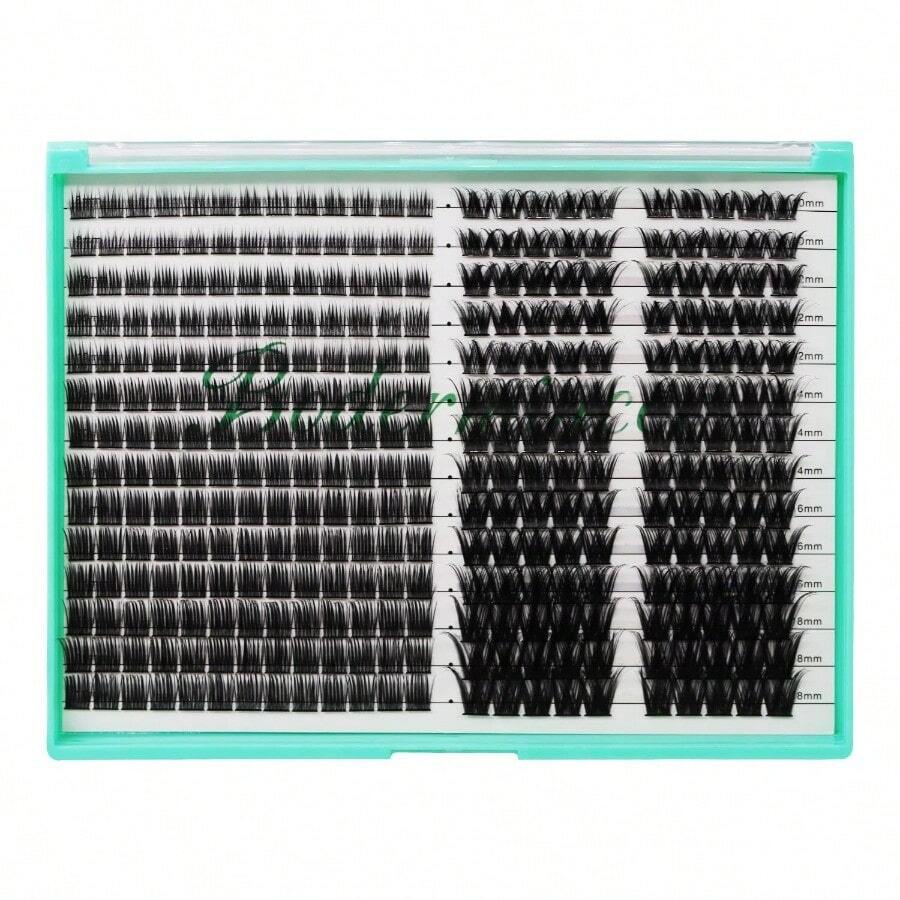 D322 Clusters D Curl Lash Clusters 182pcs 8-10-12-14-16mm +140pcs 10-12-14-16-18mm Mixed Individual Lashes Cluster Eyelash Extensions DIY At Home Reusable Soft Comfortable Wispy Lashes L 8-10-12-14-16mm+R-10-12-14-16-18mm Mixed - 如圖 - 查看 1