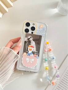 1pc Cartoon Duck Painted Transparent Card Holder Multifunctional Wallet With Wrist Strap, Thick Shockproof Phone Case Compatible With IPhone 17/17Pro/17ProMax, 16/11/16Pro/16Plus/16ProMax/16e, 15ProMax, 13/14/12/XS/XR/7G/8P, Galaxy S25/S25PLUS/S25 Ultra, A16/A36/A26/A56/A50, 11/12Pro/12/12X/13Pro/14Pro/15Pro/X3pro, Redmi 10/9/Note9/12c/Note11pro/Note8Pro/9C/9a - Multicolor - View 3