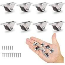 Mini ruedas rígidas de 1/2 pulgada de perfil bajo, rueda pequeña de dirección única, ruedas fijas de goma con placa superior de acero para electrodomésticos pequeños, muebles, proyectos de bricolaje - 8 - Ver 1