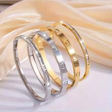 Bộ 4 món bằng thép không gỉ mát lạnh, quà tặng kết hợp dành cho bạn bè, unisex. - Bộ vòng tay - Xem 2