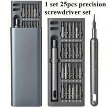 25-In-1 Precision Screwdriver Set, Magnetic Screwdriver Bits, Portable Multi-Function Repair Tool Kit, Durable Alloy, For Disassembling Smartphones, Tablets, Electronics, Eyeglasses, Watches, Jewelry - Fits Various Screw Heads - Multicolor - View 12