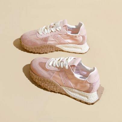 Zapatos de entrenamiento alemanes de moda con suela gruesa para mujeres, primavera-verano 2025, nuevos, transpirables, adelgazantes, versátiles, deportivos casuales, zapatos