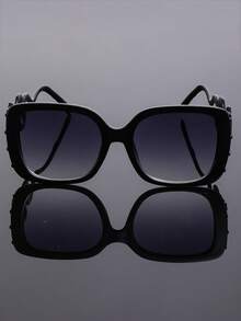 New Retro Large Frame Cat Eye Fashion Glasses, Unisex Metal Y2K Minimalist High-End Punk Eyewear Suitable For Daily Outfit, Street Style, Runway - Multicolor - View 8