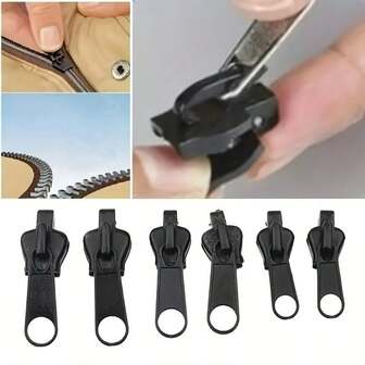 6pcs/12pcs/24pcs Multi-Functional Plastic Lightweight Zippers Pulls, 2 Large, 2 Medium, 2 Small Sizes, Clothing, Luggage, Bedding, Sewing Accessories