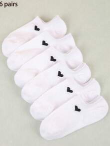 15 Pairs Unisex Heart Pattern Breathable Low-Cut Socks, Fashion Versatile Casual Socks, Invisible Socks, Moisture-Wicking Minimalist Style, Suitable For All Seasons And Occasions - Multicolor - View 15
