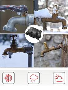1pc Leather Faucet Freeze Protection Cover, Dust-Proof And Anti-Freeze Heavy Duty Protector, Premium Faucet Freeze Guard, Outdoor Faucet Cover, Winter Faucet Protector - Professional Version, Faucet Insulation Sleeve For Winter, 2 Material Options, High Strength Anti-Freeze Design, Easy Installation And Removal, Protector, Prevent Freezing, Convenient Disassembly For Winter Warmth, Suitable For Damage In Cold Winter - Waterproof Insulated Spigot Cover, Exterior Pipes, Black Design - Multicolor - View 7