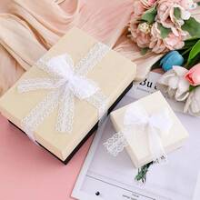 25 Yards Lace Ribbon 3cm Wide Sewing Lace Tape Sewing DIY Crafts Party Gift Wrapping Flower Design Wedding Valentine's Day Birthday Decorations - Beige - View 2