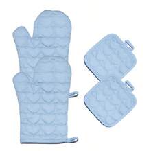 Bộ 4 món gồm găng tay lò nướng dài, ngắn và kiểu miệng vịt, chịu nhiệt cao đến 500°F, dày dặn, thích hợp cho nhà bếp. - Nhiều màu - Xem 5