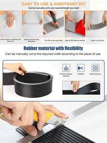 1pc 90cm X 5cm/7.5cm Multi-Purpose Threshold Ramp, Self-Adhesive Door Threshold Ramp, Anti-Slip, Suitable For Sweeping Robots, Shopping Carts, Bicycles, Wheelchairs - Ideal For Indoor Threshold Inclines