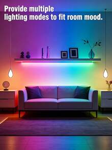 1 pieza Tira de luz LED inteligente, control remoto de 44 teclas, multicolor ajustable, adecuado para dormitorio, sala de estar, decoración del hogar, fiesta en la habitación, alimentado por USB, decoración navideña, iluminación de ambiente de bar, tira LED con control remoto, luces RGB, ajuste de color, respaldo autoadhesivo, aplicable para decoración de habitaciones/cocina/techo/juegos/fiesta (baterías no incluidas) - luz de color - Ver 5