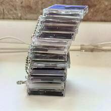 迷你CD盒专辑唱片钥匙扣，DIY亚克力钥匙扣，粉丝自制纪念专辑迷你吊坠，生日派对礼物 - 彩色 - 查看 3