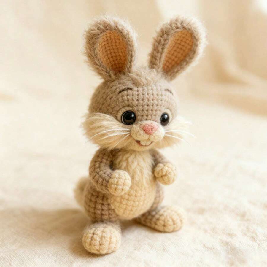 1 Set - Crochet Kit For Cute Rabbit, Suitable For Beginners, Easy To Learn - Includes All Necessary Crochet Materials - Includes Printed English Instruction Manual - Animal Crochet Kit For Beginners - Beautifully Packaged - Birthday Gift, Couple Gift, Holiday Gift, Creative Gift, Desktop Decor Gift - Cute Bunny - View 1