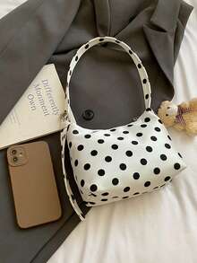 1个迷你波点单肩包，小巧手提包，休闲托特包，新款女士钱包，波点手提包（不含吊坠配件） - 彩色 - 查看 5
