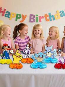 pokemon Pok é Mon Birthday Party Supplies Set - Children's Theme Celebration Table Decorations, Center Decorations - Multicolor - View 2