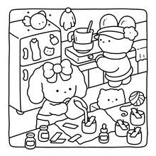 40页 - 200克纸，可爱DIY涂色书，风格治愈，包含DIY指导元素，黑白配色方案，包含凳子细节、休闲涂鸦和涂色，适合作为送给女孩的礼物，情人节或新年礼物。 - DIY舒適家居 - 查看 3