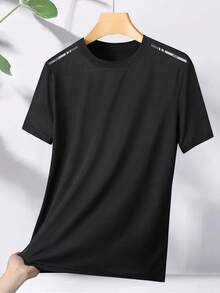 女士速干T恤，适合运动、户外、健身、跑步、旅行，舒适修身，黑色运动服 - 黑色 - 查看 2