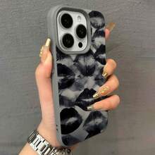 Estuche para teléfono con patrón de marca de beso Compatible con estuches para teléfonos   17  16 Pro Max  15 Pro Max  13 y  12 Resistente a caídas y rayones Una excelente opción para familiares, amigos, seres queridos, novios/novias y regalos de Año Nuevo - Gris - Ver 6